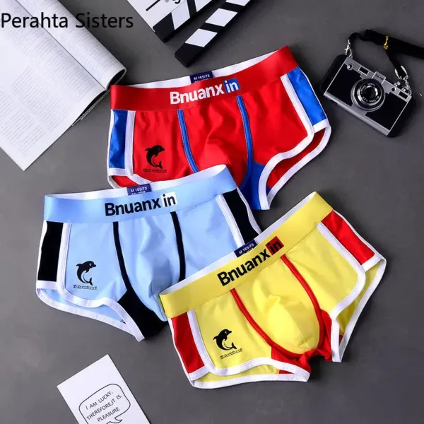 3Pcs/Lot Men Panties Cotton Underwear Boxers Briefs Mens Fashion Dolphin Boxershorts Trends Youth Personality Underpants Homme - Image 12