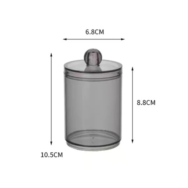 1 Pcs Cotton Swab Organizer Storage Bamboo Cover Acrylic Round Organizer Makeup Storage Box Container Organizadores - Image 10