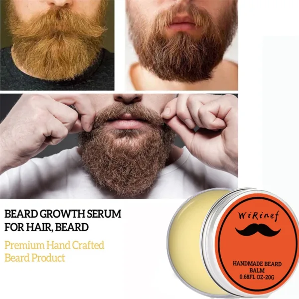 Natural Beard Balm Wax Man Beard Growth Oil Moisturizing Smoothing Dashing Gentlemen Beard Styling Professional Care Cream - Image 2