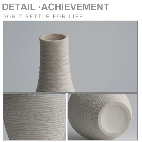 Simple Ceramic Vase Decoration for Home Nordic Luxury Narrow Mouth Flower Pot Living Room Interior Office Desktop Decor Gift - Image 7