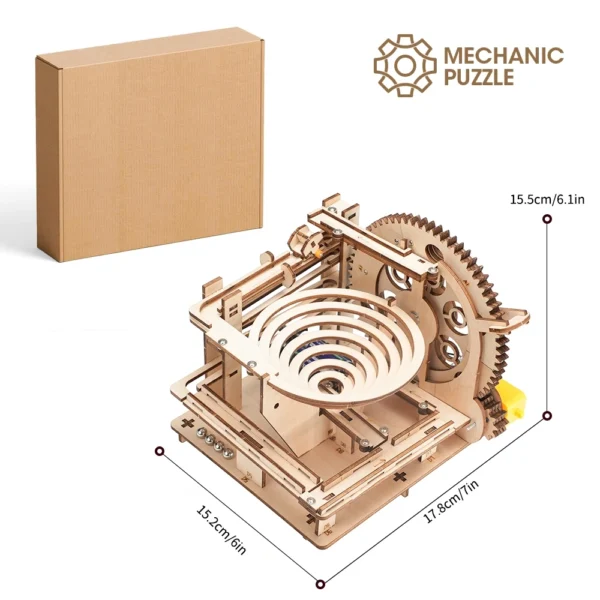 wooden 3d puzzle DIY Building blocks Kit Montessori Educational Toys Best marble run board games for adults giftly For Kids - Image 4