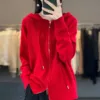 Zip-up Hoodies And Sweatshirts For Women Merino Wool Long Sleeve Sweaters Ladies Clothes Knitted Jumpers New Arrivals Outerwears - Image 12