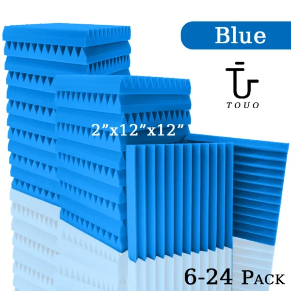 TOUO 6-24 Pack Studio Acoustic Foam Music Studio Soundproof Sheet Noise Sound-Absorbing Foam KTV Room Isolation Door Wall Panel - Image 3