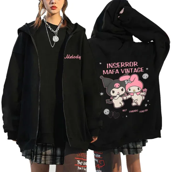 Essential Hoodies Women's Sale Cardigan Zipper Hoodies Sanrio Hello Kitty Kuromi Long Sleeve Women's Autumn and Winter Sweatshir - Image 8