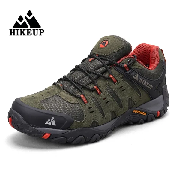 HIKEUP Men's Hiking Shoes Suede Leather Outdoor Shoes Wear-resistant Men Trekking Walking Hunting Tactical Sneakers - Image 2