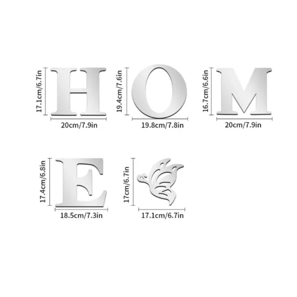 HOME Home Logo 3D Mirror Wall Sticker, Entrance Decoration, Home Decoration - Image 4