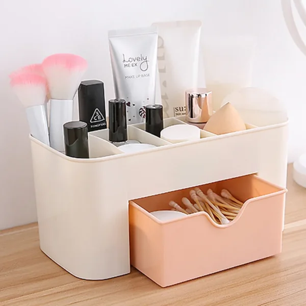 Double Layer Plastic Makeup Organizers Storage Box Cosmetic Drawers Jewelry Display Box Case Desktop Container Boxes Organizer - Image 2