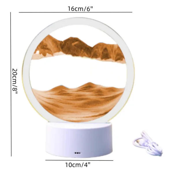 Color LED Flowing Sand Painting Table Lamp 3D Moving Sand Art Picture Round Glass Hourglass Night Light Bedside Lamp Home Decor - Image 16
