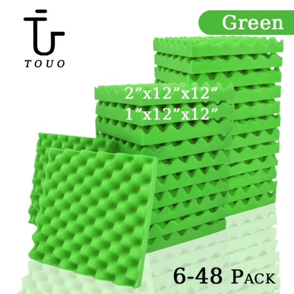 TOUO Egg Trough Wall Soundproof Foam 6 12 24 48 Pcs High Density Sound Absorbing Material Acoustic Foam Ceiling Noise Insulation - Image 11