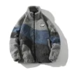 Hip Hop Winter Fleece Fluffy Jacket Streetwear Harajuku Fuzzy Zipper Coat Men Autumn Solid Color Men Lamb Fleece Winter Jackets - Image 4