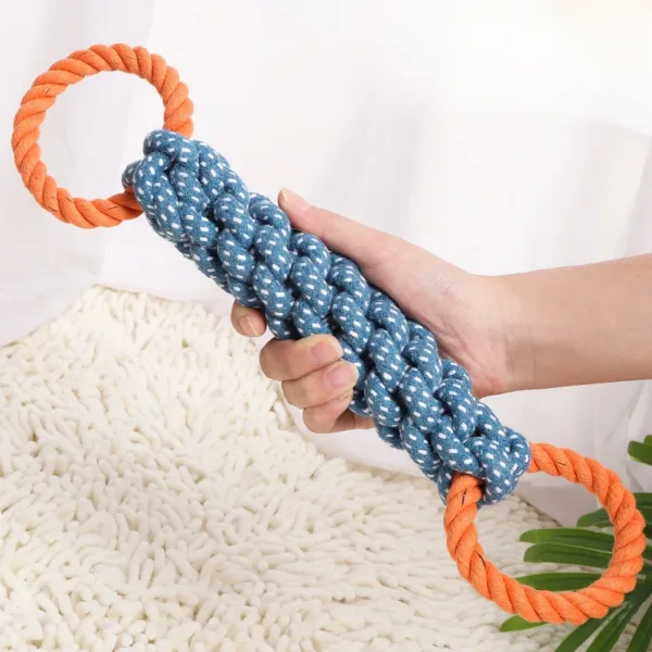 Cotton Rope Interactive Dog Toys Hand Knitted Dog Molar Cleaning Teeth Bite Resistant Puppy Dog Chew Toys Pet Accessories - Image 3