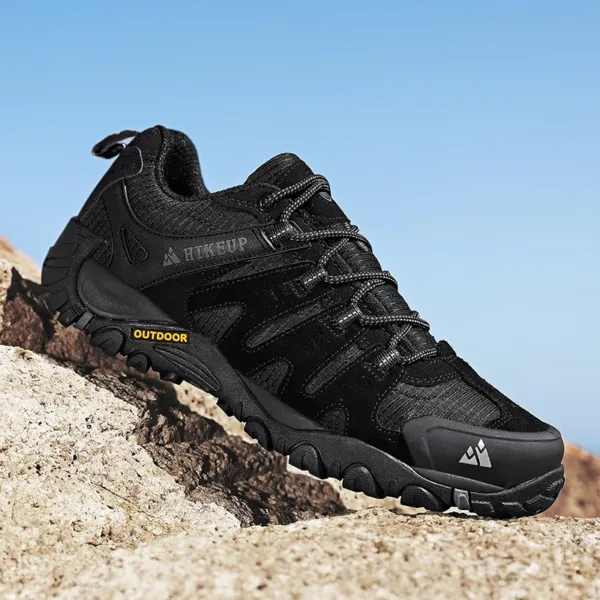 HIKEUP Men's Hiking Shoes Suede Leather Outdoor Shoes Wear-resistant Men Trekking Walking Hunting Tactical Sneakers - Image 10