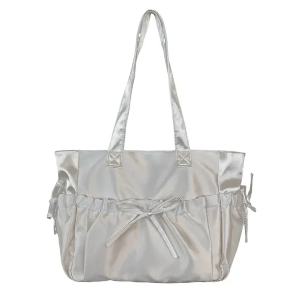 Satin Folded Bow Tote Bag