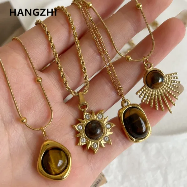 Natural Stone Pendant Necklace - Image 5