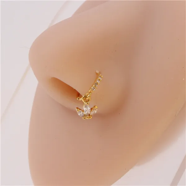 Golden Zircon Hoop Earrings - Image 4
