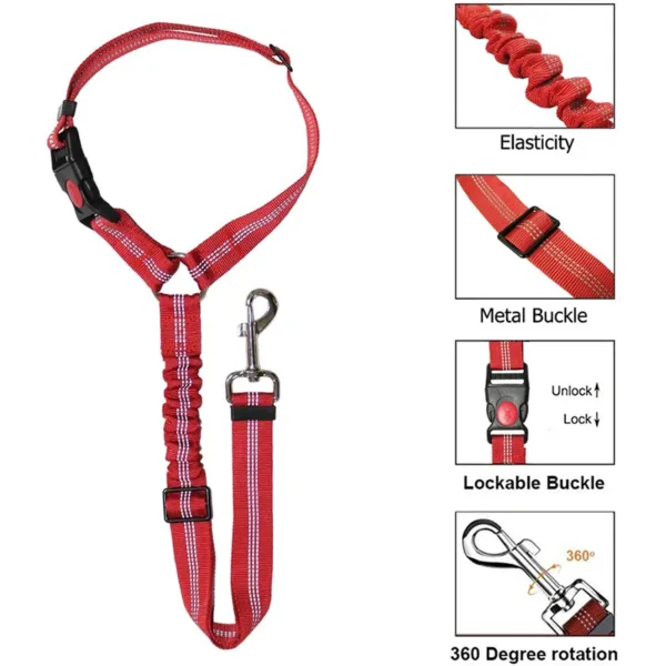 New Solid Two-in-one Dog Harness Leash Pet Car Seat Belt BackSeat Safety Belt Adjustable for Kitten Dogs Collar Pet Accessories - Image 9