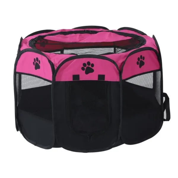 Pet Octagonal Crate Cat Crate Dog Crate Folding Maternity Crate Canine Crate Easy Operation Enclosure Outdoor Camping Pet Tent - Image 3