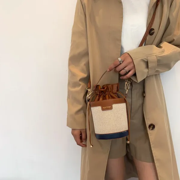Cylinder PU Leather Bucket Bag - Image 3