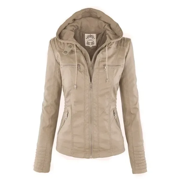 Faux Leather Jacket Women 2024 Basic Jacket Coat Female Winter Motorcycle Jacket PU Leather Zipper Hoodies Outerwear chaqueta - Image 3