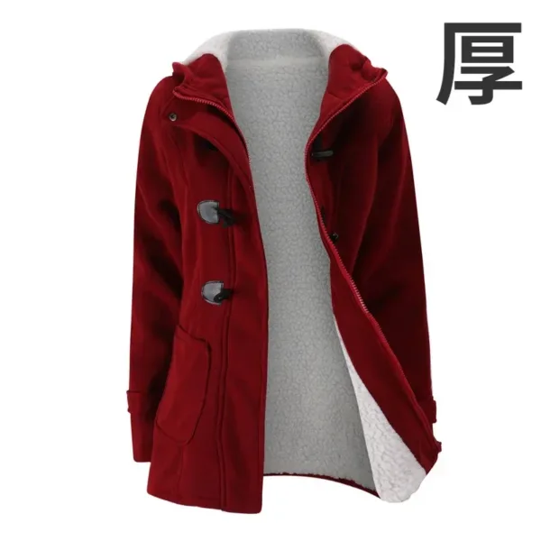 Fashion Autumn Winter Hoodies Women Thick Coat Sweatshirt Women Clothes Casual Hooded Zipper Button Hoodie Streetwear Outerwear - Image 6