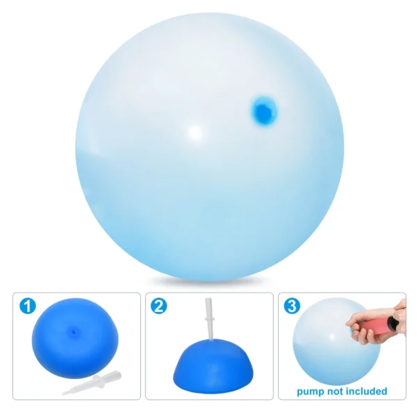 Kids Bubble Ball Balloon Blowing Transparent Bubble Inflatable Ball Games Outdoor Toys Baby Shower Water Filled Ball Toy Gifts - Image 6