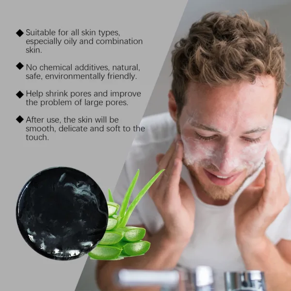Volcanic Mud Soap Pimples Blackheads Remover Acne Oil Control Face Wash Brightening Soothing Moisturizing Men Body Cleaning Soap - Image 2