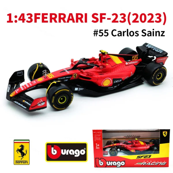 Bburago 1:43 Mercedes-AMG W14 W15 #44 #63 Racing Formula Car Static Simulation Diecast Alloy Model Car - Image 12