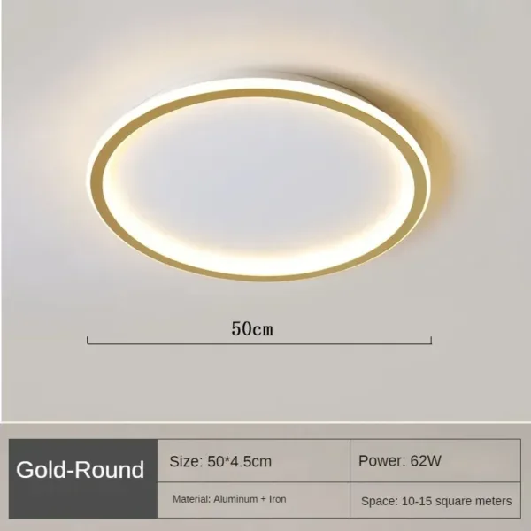 Simple Nordic Style Lighting Ceiling Lamp All White And Black Edge Modern Living Room Lamp Bedroom Home Lighting Decoration - Image 4