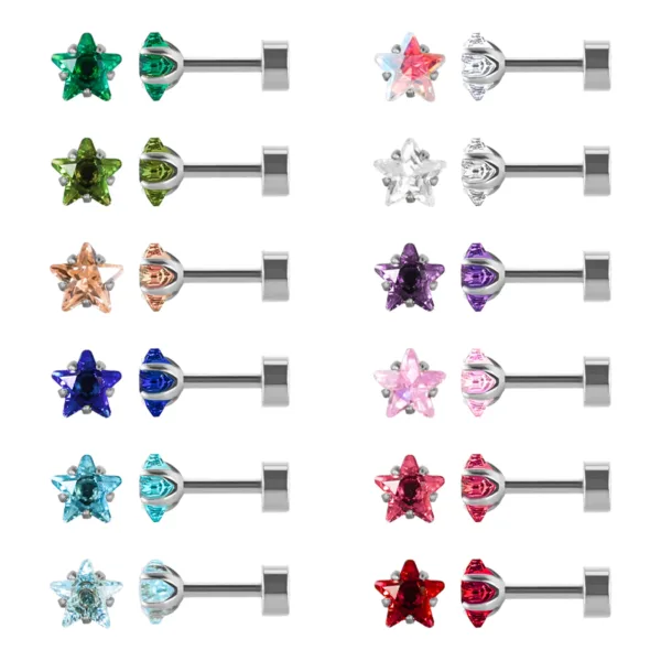 12 Pairs Cartilage Stud Earrings - Image 3