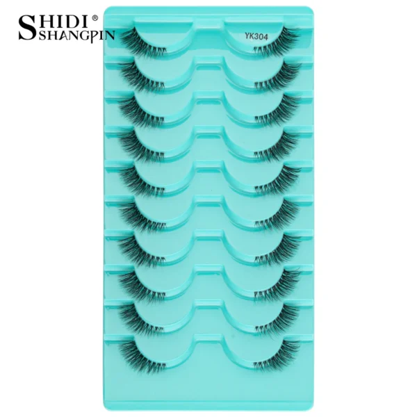 SHIDISHANGPIN 5/10Pairs False Lashes Cat Eye Eyelashes Eyelash Extension 3D Mink Half Lashes Natural Makeup faux Cils maquiagem - Image 28