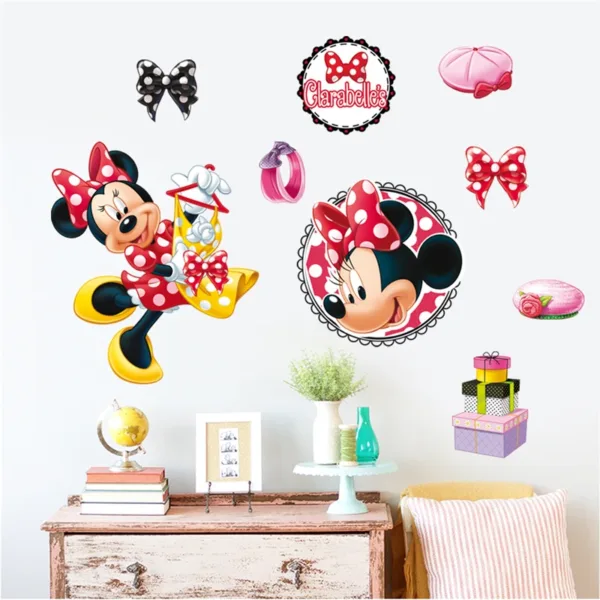 Cartoon Disney Mickey Mouse Minnie Baby Sleep Wall Sticker For Kids Room Decoration Wallpaper Cute Self-Adhesive DIY Mural Decal - Image 5