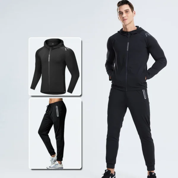 Quick Dry Men's Running Jacket Training Sportswear Set Gym Fitness Compression Sport Suit Jogging Tight Sportswear Clothes Male - Image 6