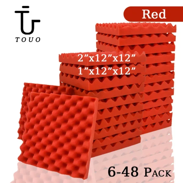 TOUO Egg Trough Wall Soundproof Foam 6 12 24 48 Pcs High Density Sound Absorbing Material Acoustic Foam Ceiling Noise Insulation - Image 3