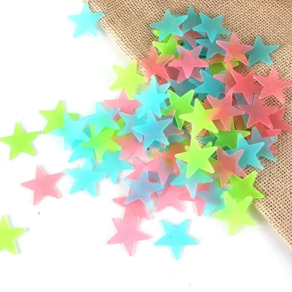 100Pcs/Set Stars Luminous Wall Stickers Glow In The Dark For Kids Baby Room Decoration Decals Colorful Star Home DIY Decor Mural - Image 3