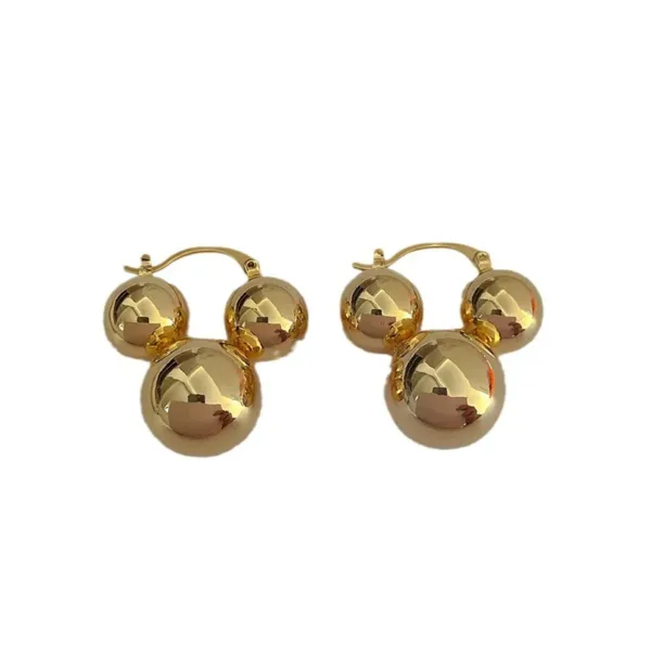 Metal Ball Fashion Earrings - Image 2