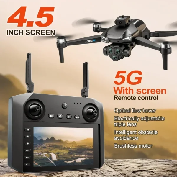 New M33 RC Drone 4K Professinal With Wide Angle Triple HD Camera Foldable RC Helicopter WIFI FPV Height Hold Apron Sell - Image 4