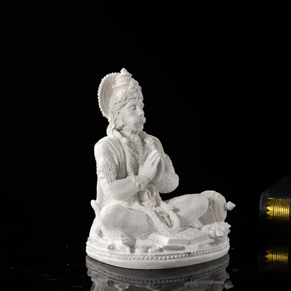 Vilead Sandstone White Hanuman Statue Hindu Monkey God Sculpture Yoga Meditation Decoration Buddha Ganesha Vishnu India FengShui - Image 6