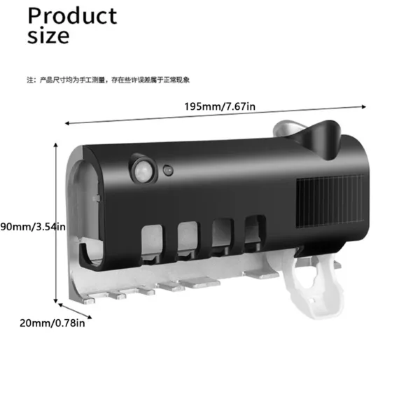 Smart Toothbrush Holder Electric Tooth Brush Detachable Stand Punch-free Toothpaste Dispenser Storage Bathroom White - Image 5