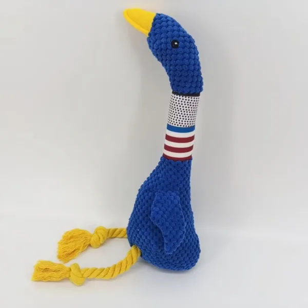 New Pet Dog Plush Sound Toy White Geese Coarse Grain Velvet Bite Resistant Long Necked Duck Toy Supplies Interactive Dog Toys - Image 6