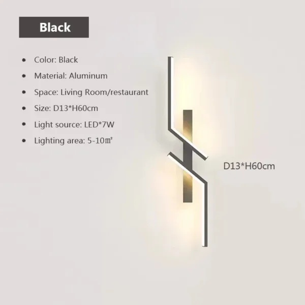 LED Wall Lamp Modern Minimalist Strip Wall Decor Lights Lighting For Bedroom Bedside Living Room TV Sofa Lobby Background Decor - Image 14