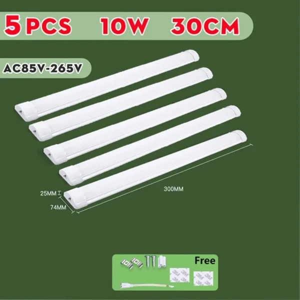 LED Kitchen Cabinet Lamps 220V 110V Led Lights Strip Lighting Fixture 10W 20W 30/50CM For Bedroom Closet Kitchen Lamp Tube Bar - Image 2