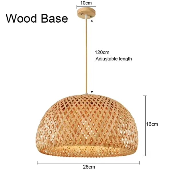 Bamboo Hanging Lamp Pendant Ceiling Light Rattan Wicker Lustre Hand Knit Braiding Suspended Home Dining люстра потолочная - Image 5
