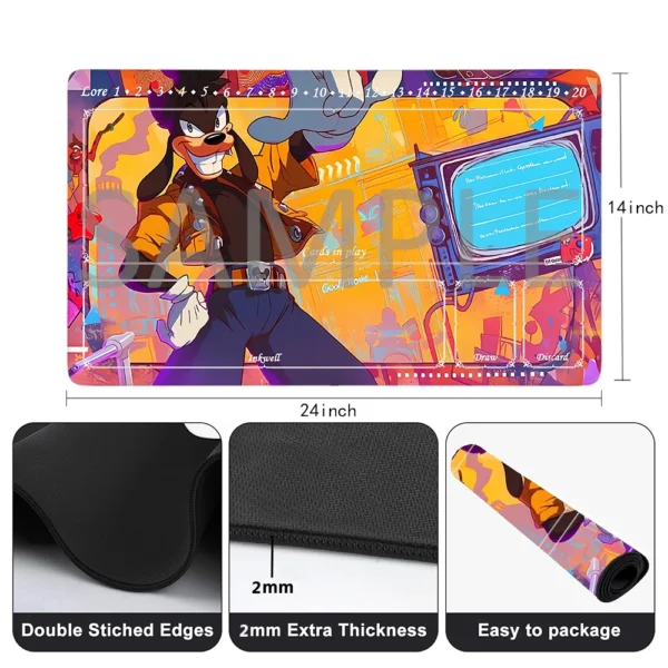 Lorcana Playmat Free Storage Bag Size 24X14IN Trading Card Game Protective Mats Scratch-Resistant Durable Mouse Pad 14