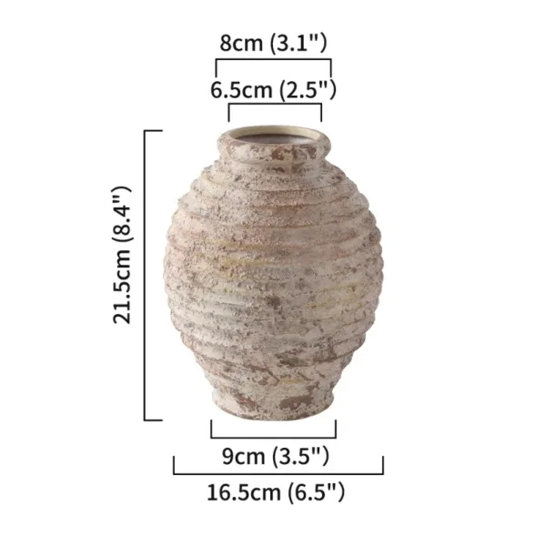 Retro Nostalgic Rough Clay Pottery Vase 21.5CM Room Decoration Vases Vintage Handmade Style Home Decor Items - Image 7