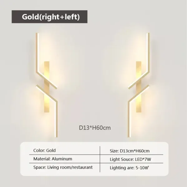 LED Wall Lamp Modern Minimalist Strip Wall Decor Lights Lighting For Bedroom Bedside Living Room TV Sofa Lobby Background Decor
