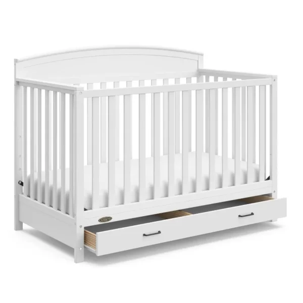 5-in-1 Convertible Crib with Drawer (Pebble Gray) -Converts from Baby Crib to Toddler Bed, Daybed and Full-Size Bed,Fits - Image 11
