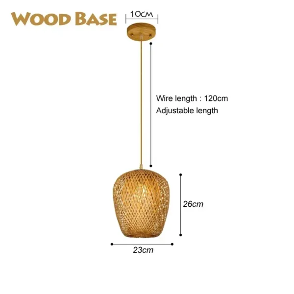 Bamboo Hanging Lamp Pendant Ceiling Light Rattan Wicker Lustre Hand Knit Braiding Suspended Home Dining люстра потолочная - Image 13
