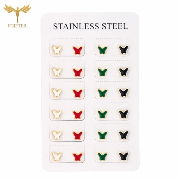12 Pairs Bohemia Butterfly Earrings