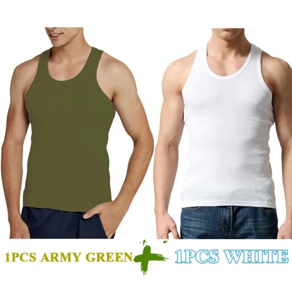 Tank Tops Men Cotton Running Vest Fitness Cool Summer Sleeveless Top Gym Sport Slim Casual Undershirt Male 9 Colors 1PCS - Image 16