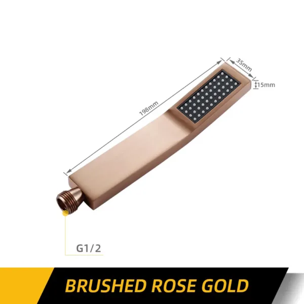 Square HandHeld Shower Head Bathroom Accessories Products Made Of Solid Brass Bend Hand Hold Shower High Pressure Water - Image 9